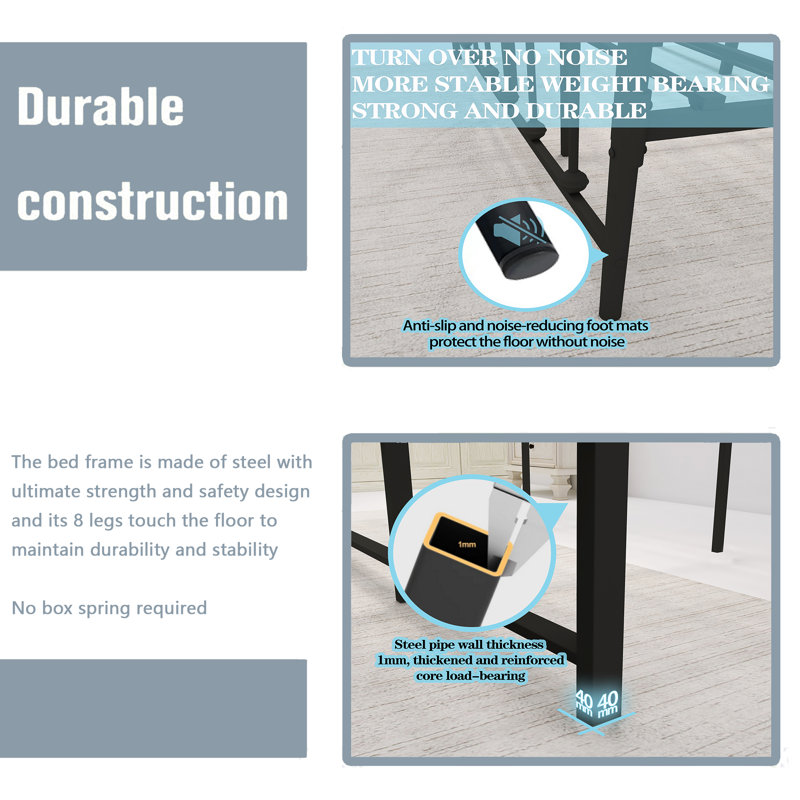 Andover Mills™ Ashburton 40" Standard Modernism Metal Bed Frame with